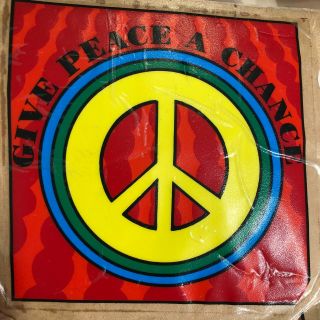 Vintage Give Peace A Chance Sign Hippie Trippy 1990 