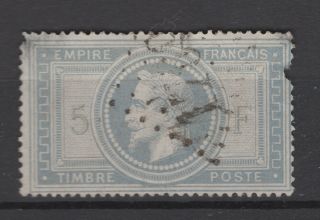 France 1869 Napoleon Yv.  33 5 Fr.  Blue 2 Sides Tin Spots See Scan
