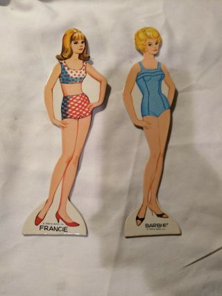 1966 Mattel Barbie and Francie magic stay on dolls 3