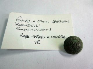 Antique Early Victorian Military Jacket Button - Royal Sappers & Miners