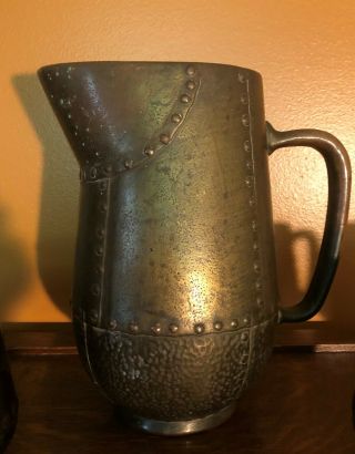 Clewell Copper Clad Pitcher and Six Mugs Set Arts and Crafts 5
