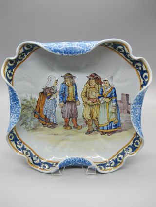 C.  1895 French Faience Porquier - Beau Quimper Crimped Plate/dish