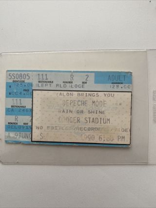 Depeche Mode Ticket Stub 1990 Dodger Stadium August 5th