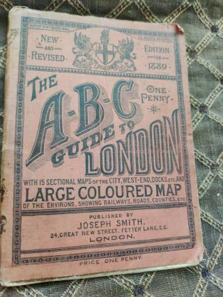 Antique Victorian Abc Guide To London No Large Map