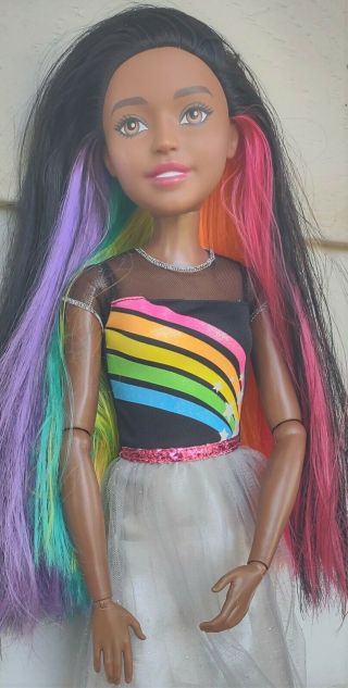 Barbie Rainbow Sparkle Best Friend African American 28 " Doll - Just Play/mattel