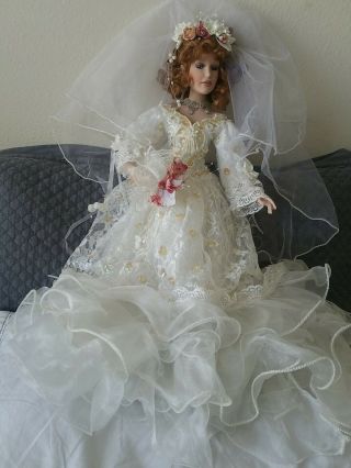 Donna Rubert Jessica Bride Porcelain Doll By Paradise Galleries 26 " 2004