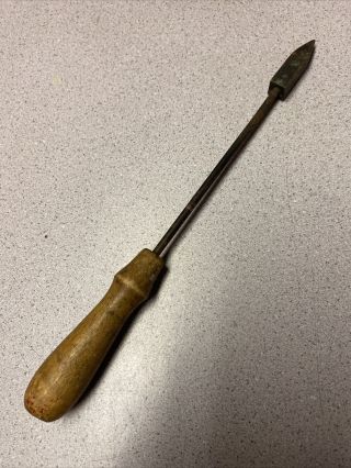 Vintage Soldering Iron Wood Handle Copper Head Tip Tool Antique Metal