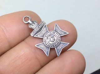Antique Rare Solid Silver The King’s Royal Rifle Corps Celer Et Audax Medal Fob