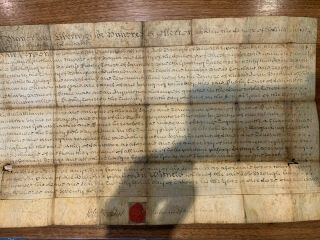 18th C 1774 English Vellum Parchment Manuscript Document With Seal