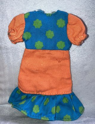 Vintage Palitoy Pippa Dolls Orange,  Turquoise Blue Green Daisy Mini Dress Htf