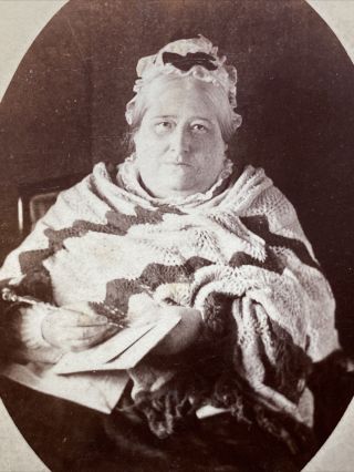 Victorian Carte De Visite CDV: Lady Crochet Shawl Hold Pen? Allan Ramsgate 2/2 2