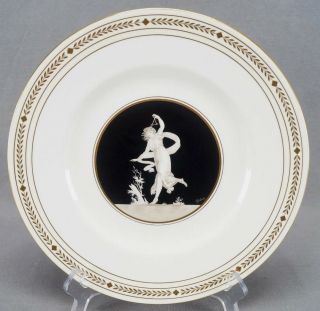 Minton White Black & Gold Neoclassical 10 3/4 Inch Dinner Plate Signed Mabney