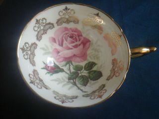 Paragon vintage cabbage rose teacup and saucer gold decorations htf elegant 3