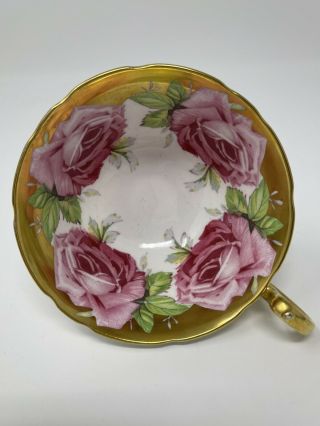 Vintage Aynsley C 927 Pink Cabbage Rose and Gold Teacup (No Saucer) 5