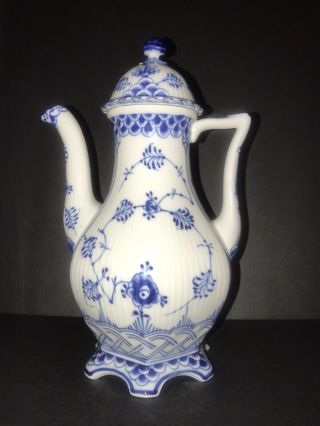 Coffee Pot 1202 - Blue Fluted - Royal Copenhagen - Full Lace - 1st Quality