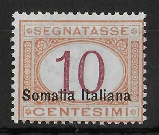 Somalia Italy 1920 Nh Segnatasse 10 C Sass 24 Cv €400 Vf