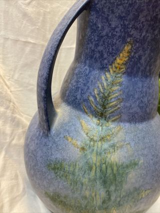 Roseville Pottery Windsor Blue Tall Handled Vase 3