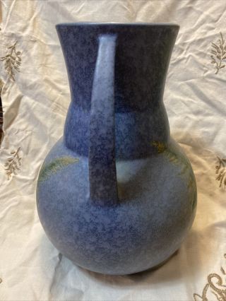 Roseville Pottery Windsor Blue Tall Handled Vase 4