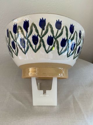 Nicholas Mosse Pottery Ireland Footed 10” Bowl - Blue Tulips - Retired - Rare - 3