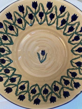 Nicholas Mosse Pottery Ireland Footed 10” Bowl - Blue Tulips - Retired - Rare - 5