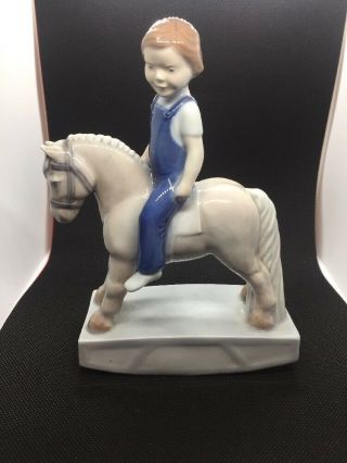 Rare Royal Copenhagen Child On The Horse Figurine 5651