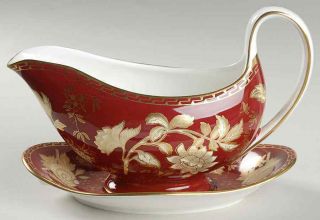 Wedgwood Tonquin Ruby Gravy Boat & Underplate 795640