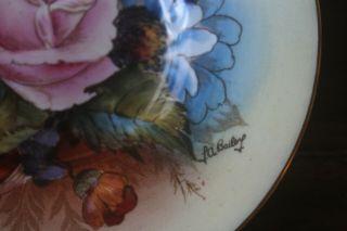 RARE Aynsley J A Bailey Cabbage Rose Bouquet Demitasse Teacup Tea Cup Saucer 6