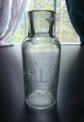 Antique Skilton Foote & Co.  Bunker Hill Pickles Early Light Green Pickle Jar