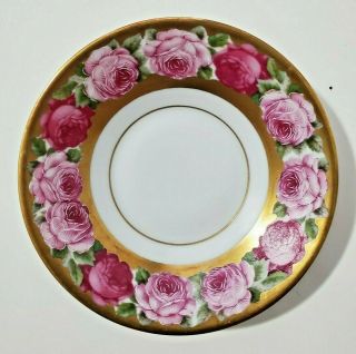Limoges Porcelain Rose De Paris Dessert Set Decorated by Singer Company 1954 3
