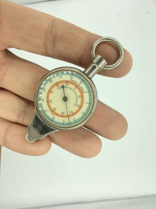 Fantastic Antique Vintage Centimetres To Kilometres Pocket Measuring Tool Fob
