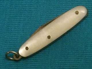 Antique Victor Germany Tiny Mini Pearl Gents Pocket Watch Fob Pen Knife Vintage