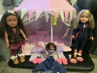 Designafriend/our Generation Glamping Set With Dolls And “lovely Conditio