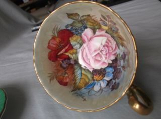 Aynsley Rare Signed J.  A.  Bailey Large Cabbage Rose Cup and Saucer 6
