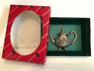 Vintage 1996 Reed & Barton Silverplate Teapot Ornament With Package