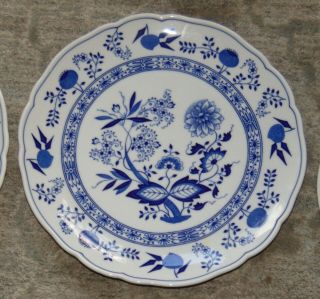 Vintage Hutschenreuther 12 Dinner Plates Blue Onion Blue & White Pristine