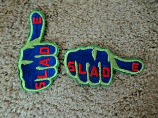 2 Embroidered Slade Rock Band Patches - 1970 