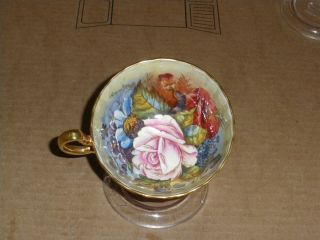 Aynsley Signed J.  A.  Bailey Cabbage Rose Cup Only " No Saucer " Orphan Burgundy