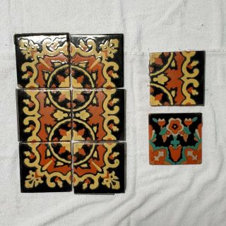 8 Vintage D&m Taylor American Art Pottery Tile California Mission Style