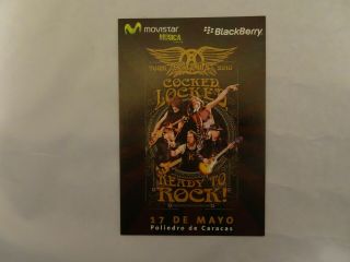 Aerosmith Cocked Locked & Ready To Rock World Tour Concert Caracas Promo Postcar