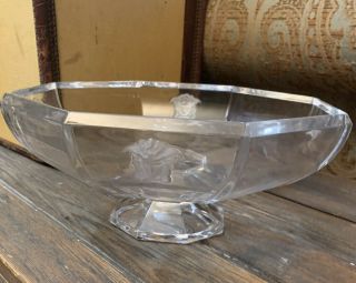 Rosenthal Crystal Versace Medusa Head Glass Compote Footed Bowl Signed