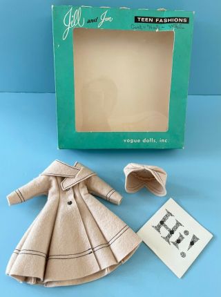 Vintage Doll Clothes: Mib 1958 Vogue Ginny Family Jill Tagged Coat,  Hat,  Booklet