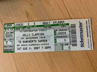 Kelly Clarkson 2007 Full Concert Ticket (boston)