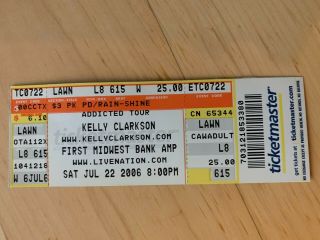 Kelly Clarkson 2006 Full Concert Ticket (chicago)