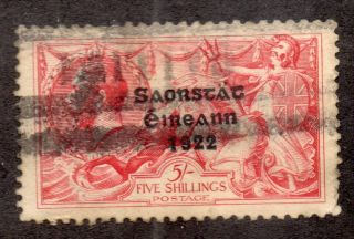 Ireland,  1922 - 23 Kgv,  Sc.  57,  5 Shillings Seahorse, .  L1200