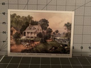 Currier And Ives 5 x 7 Lithographs 4 Print Set 4 Seasons American Homestead NY 3