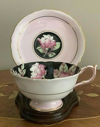 Vintage Paragon China Double Warrant Cabbage Rose Gilt Teacup & Saucer