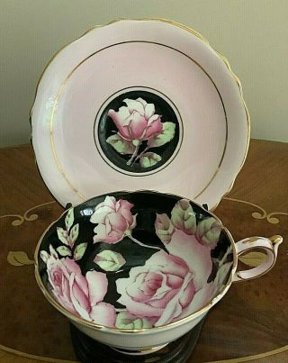 Vintage Paragon China Double Warrant Cabbage Rose Gilt Teacup & Saucer 2