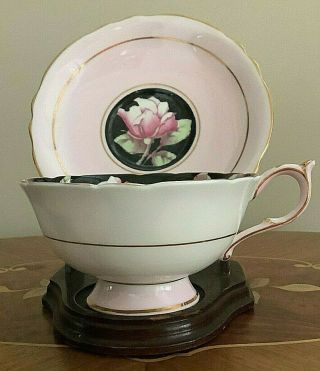 Vintage Paragon China Double Warrant Cabbage Rose Gilt Teacup & Saucer 3