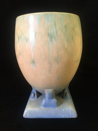 Roseville Art Pottery Futura Ostrich Egg Vase 400 - 7 With Paper Label 1928