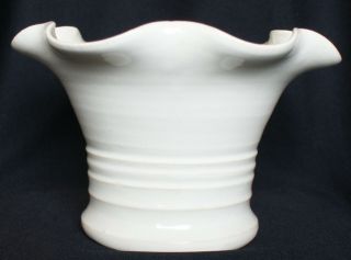 Vintage 7 " X 10 " Bauer Art Pottery Ruffled Rim Matt Carlton Hand Thrown Vase